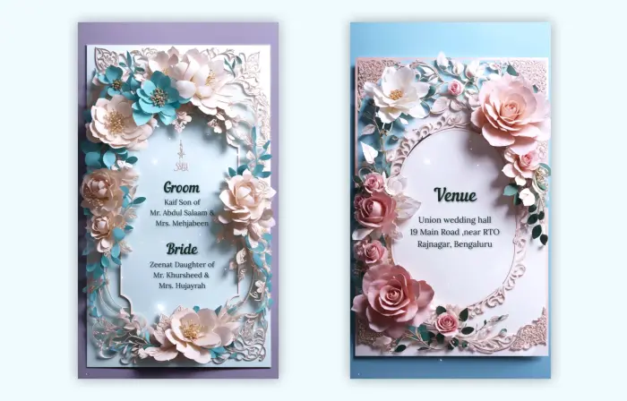 Premium Floral 3D Nikah Invitation Digital Card Design Instagram Story